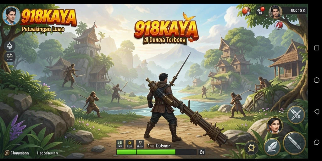 Tangkapan layar gameplay 918KAYA menampilkan petualangan seru di dunia terbuka.