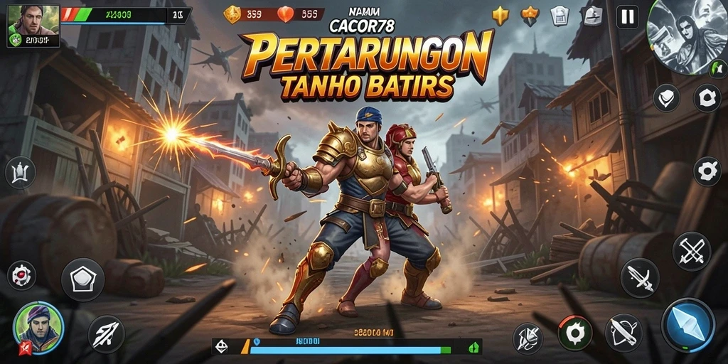 Tampilan gameplay seru dari CACOR78 dengan pertarungan intens.