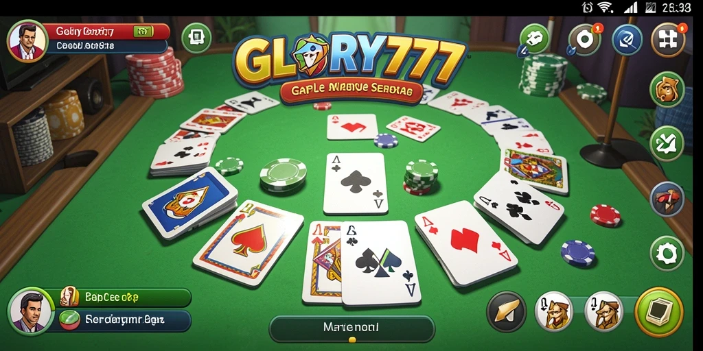 Tampilan gameplay seru dalam GLORY777 saat bermain Gaple.