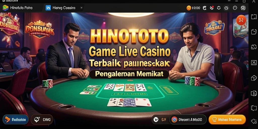 Gameplay Live Casino HINOTOTO yang seru dan interaktif.
