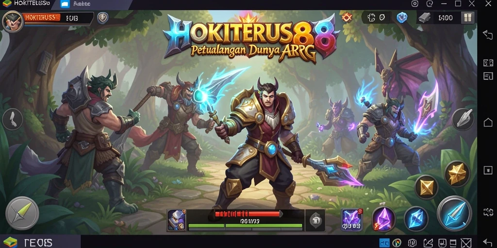 Screenshot HOKITERUS88 menampilkan aksi pertempuran yang mengesankan di dunia fantasi.